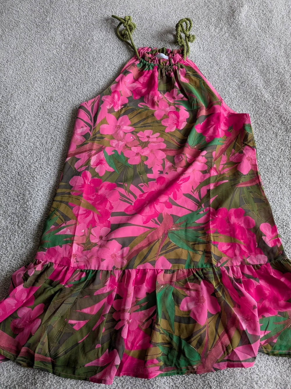 Sugarlips Pink & Green Tropical Halter Mini Dress - Picture 4 of 11